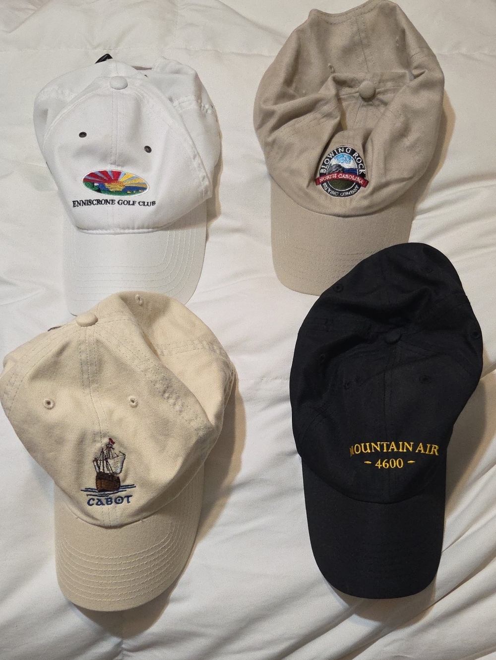Lot Of 4 Men's Caps with Enniscrone Golf Club Embroidery, Etc